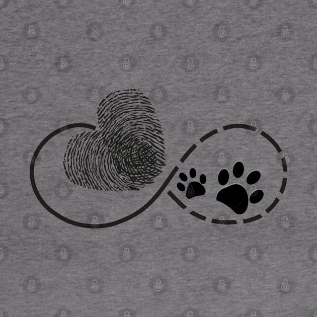 Eternity with finger print heart and dog paw print by GULSENGUNEL